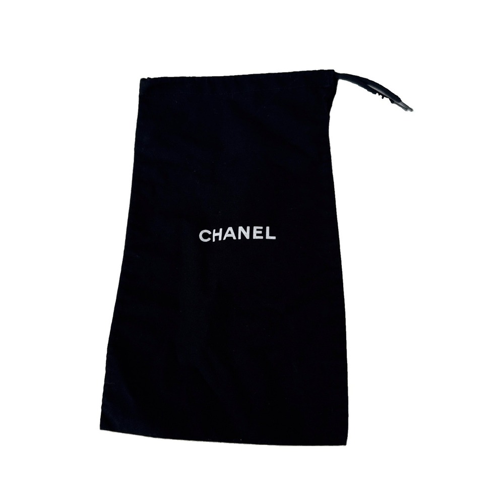 Chanel Dust Bag Black 7x12 1/2" Drawstring Pocketbook Purse Storage Authentic